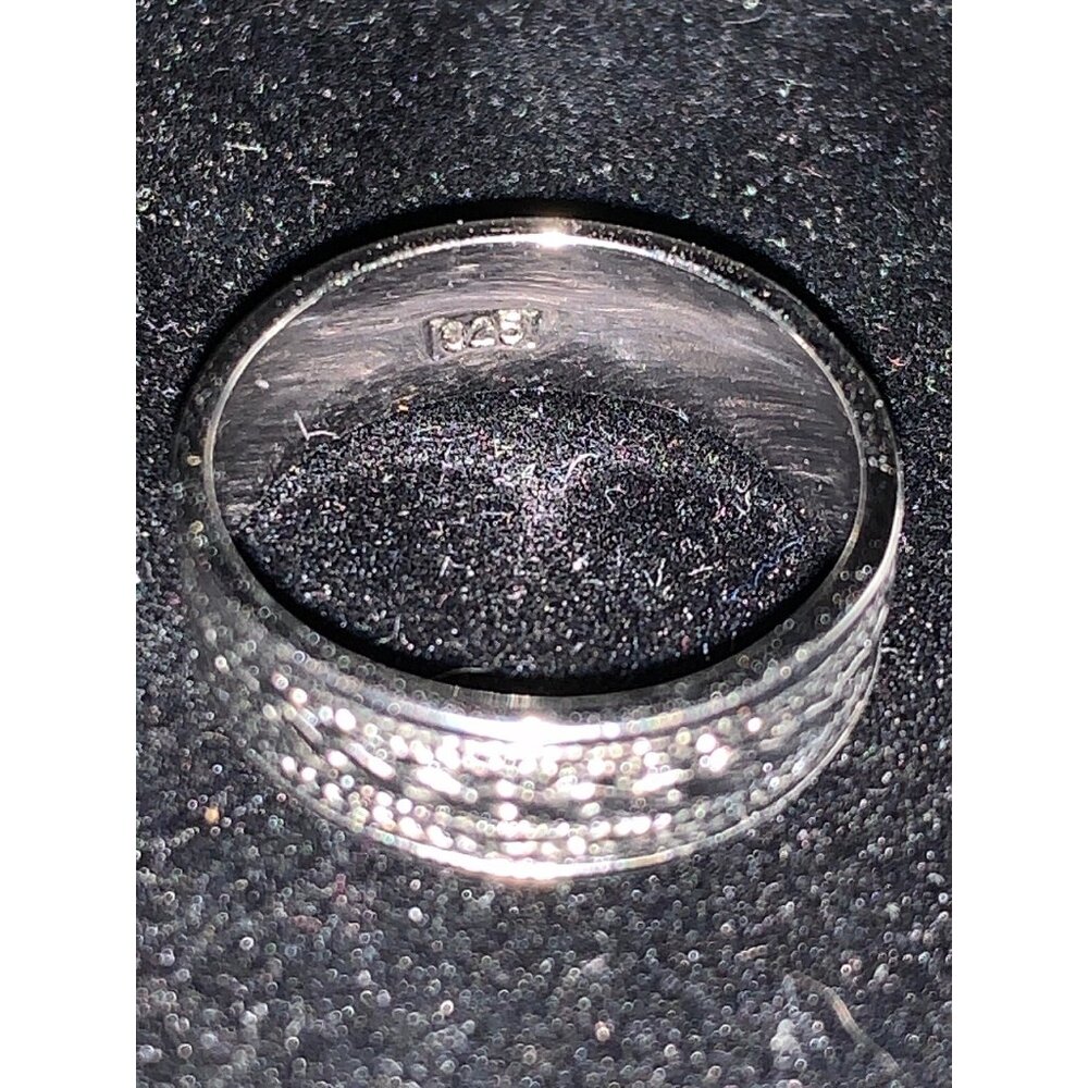 Ornate Silver Tone Band Ring With Braided & Rope Design Signed GR Size 5 (R97) - Picture 4 of 5